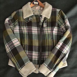 FP plaid cropped jacket